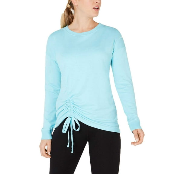 Ideology Asymmetrical Ruched Top (Crystal Mist, S)