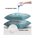 thumbnail image 4 of Pack of 2 Outdoor Pillow Covers, Sunflower You Are My Sunshine White Grey Teal Green Waterproof Square Throw Pillowcase Cushion Decorative Pillow Covers for Couch Patio Tent, 16x16 in, 4 of 6