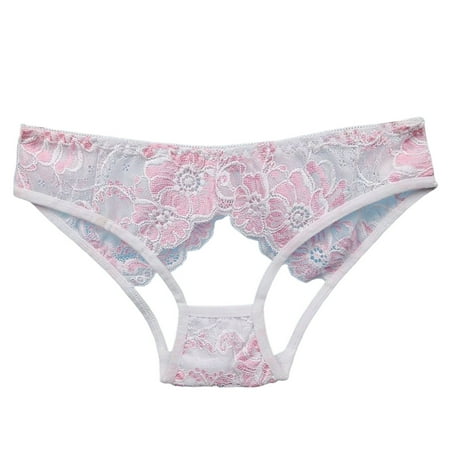 Underwear Women s Summer Thin Comfort items for Women Under 5 Lace Hollowy Ribbons Plus Size Panties Lace V Back Lace Panties Womens Panties Bikini Nylon Full Waist Trainer for Women