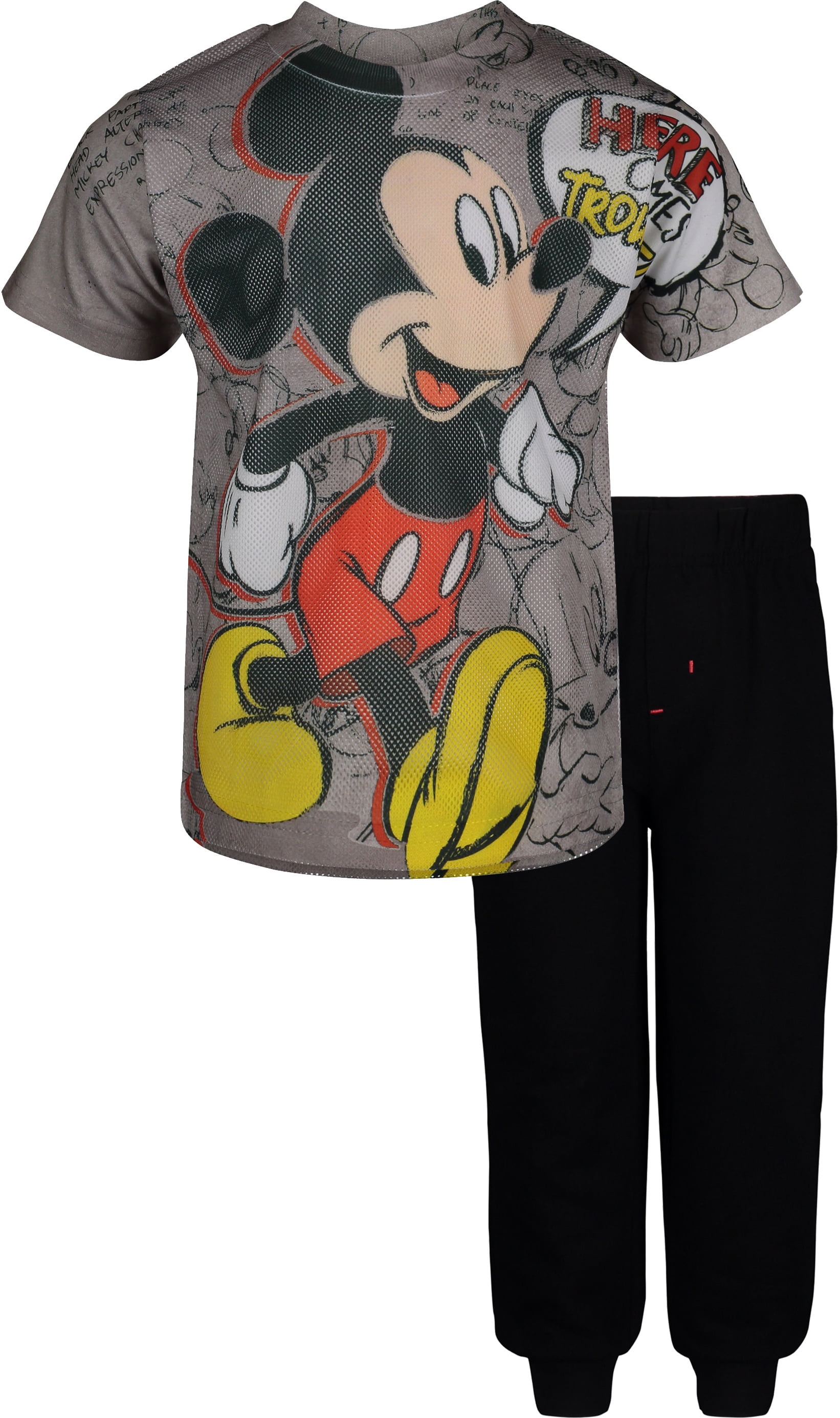 Disney Mickey Mouse Short Sleeve T-Shirt and Mesh Shorts Set