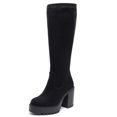thumbnail image 2 of LOVE STEETLY Women's Extra Wide Calf Knee High Boots True Wide Width Platform Chunky Heeled Gogo Boots Rounded Toe Tall Boot for Women., 2 of 6