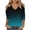 Sky Blue, variant on New Summer Oversize 3/4 Sleeve Shirts for Womens 2024 Fashion Casual Off Shoulder V-neck Printed Top