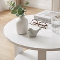 thumbnail image 4 of ZEXVIDA Round Side Table, 3-Tier Small Round End Table WithOpen Storage Shelves, Nightstand for Small Spaces, Living Room,White, 4 of 10
