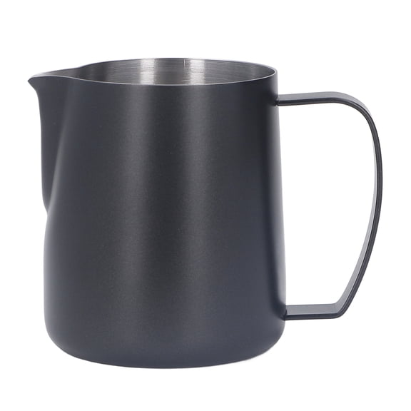 Black Milk Frothing Pitcher Thickened Stainless Steel Frother Cup with Precision Spout