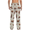 thumbnail image 2 of FREEAMG Red Panda Grass Pattern Men's Pajama Pants Sleepwear Lounge Pajama Bottoms, 2 of 7