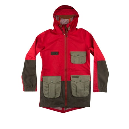 2012 Burton Mens Snowboard - Burton Mens Heritage 3L Trench Jacket Royal Red/Green 234225-631