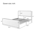 thumbnail image 2 of Harper & Bright Designs Queen Size Metal Platform Bed with Curved Upholstered Headboard and Footboard, Heavy Duty Metal Queen Bed Frame for Bedroom, Beige,Gold, 2 of 3