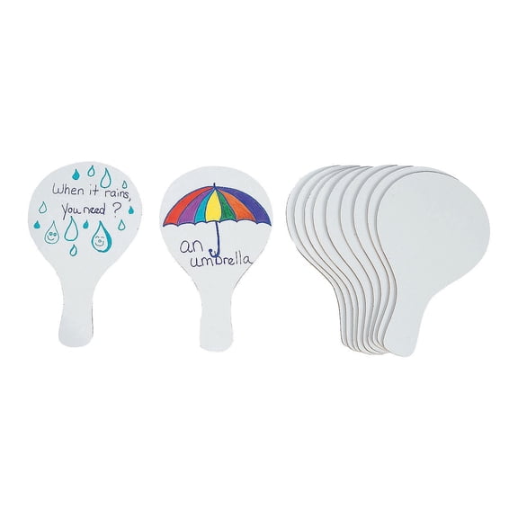 What's The Answer? Dry Erase Paddles - Stationery - 12 Pieces