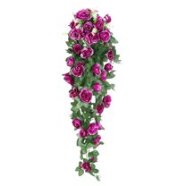 Long Artificial Rose Vine Garland, Hanging Fake Flower Decor for Walls, Wedding Arch, Home Decor, Rustic Bridal Shower Party, Mantle & Indoor Outdoor Decorations