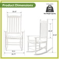 thumbnail image 6 of YRLLENSDAN Wooden Rocking Chair, Indoor Outdoor Rocking Chairs Patio Rocking Chair Porch Rocking Chairs with High Back and Armrest 243 lbs Support White Rocking Chair, 6 of 7
