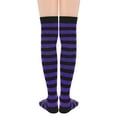 thumbnail image 6 of Zando Striped Over Knee High Socks Purple Thigh High Stockings Crazy Socks for Halloween Costumes Cosplay, 6 of 6