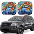 thumbnail image 1 of Balery Floral Truck Welcome Parasol para parabrisas de coche de 2 piezas | Parasol plegable para parabrisas delantero de coche para la mayoría de sedanes-Medium, 1 of 6