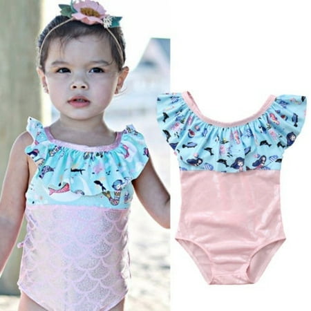 

Baby Girls Summer Halter Swimwear Princess Bikini Set Swimsuit Kids Bathing Suit