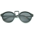 thumbnail image 2 of zeroUV - Retro Horn Rimmed Metal Nose Bridge P3 Round Sunglasses 50mm - 50mm, 2 of 6