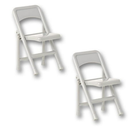- Set of 2 Gray Folding Chairs for WWE Wrestling Action Figures