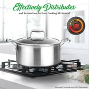 NutriChef 8-Piece Nonstick Tri-Ply Stainless Steel Cookware Set