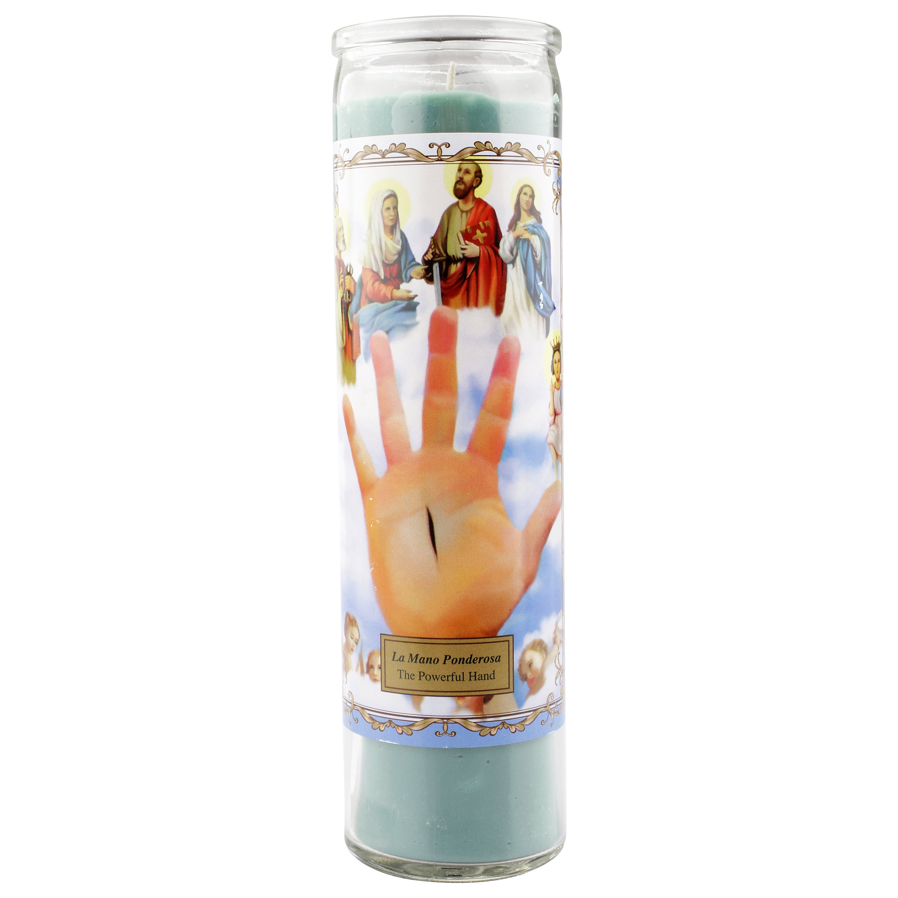 Religious Tall Unscented Jar Candle, The Powerful Hand, Single