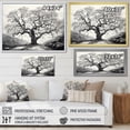 thumbnail image 4 of Designart "Graphite Reverie Monochrome Tree" Floral Floater Framed Wall Art Print, 4 of 7
