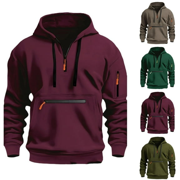 BXINGOHAI Men's casual Crewneck Sweatshirt Thick Loose fit Soft Basic Pullover Sweatshirt Today Green,L