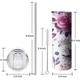 thumbnail image 5 of 20 OZ Tumbler Pink Flowers Watercolor Floral Double Wall Travel Mug with Lid and Straw,Stainless Steel Vacuum Insulated Water Bottle Gifts for Fathers Husband, 5 of 7