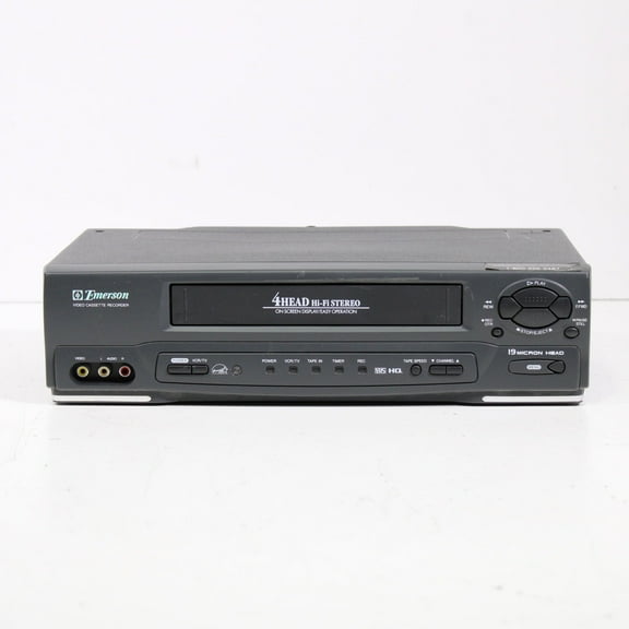 Emerson EWV601 VCR/ VHS Player HiFi Stereo 4 Head - w/Remote, Manual, A/V Cables
