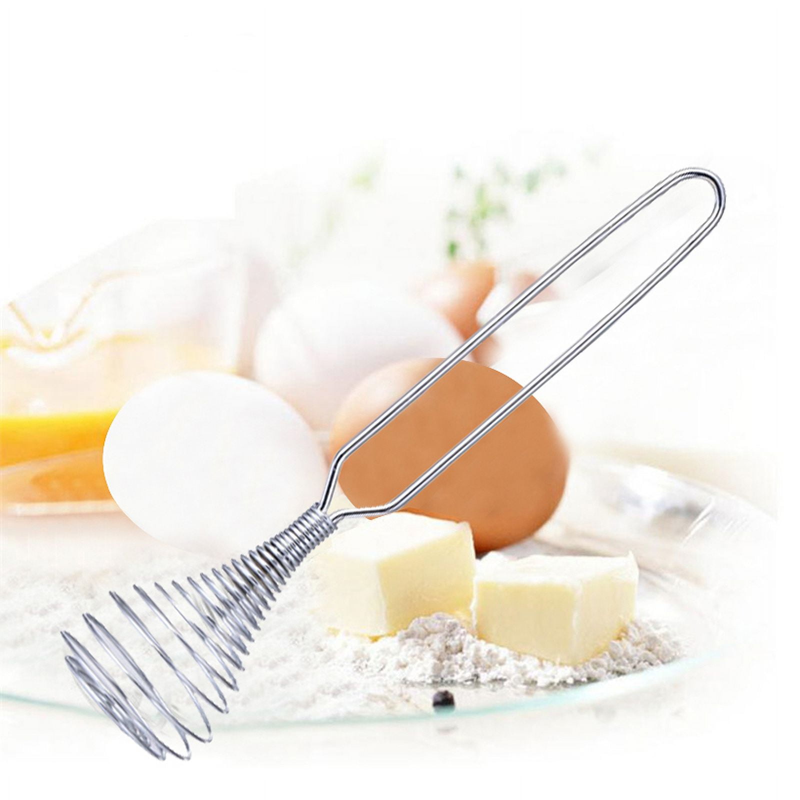 SPRING PARK Stainless Steel Egg Whisk Mixer, Hand Push Blender Stirrer,  Versatile Tool for Egg Beater, Milk Frother, Kitchen Utensil for Blending,  Whisking 
