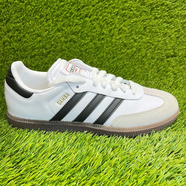 Adi - das Samba OG Mens Size 6 White Black Gum Athletic Leather Shoes Sneakers