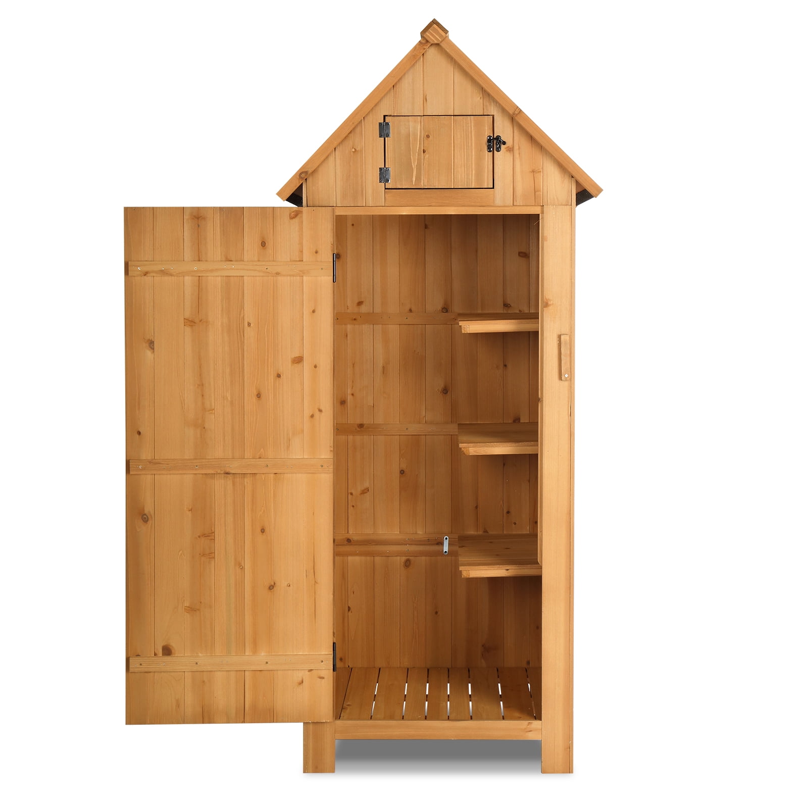 Zimtown Fir Wood Garden Storage Shed, 70.47" x 30.31" x 21.38", Natural