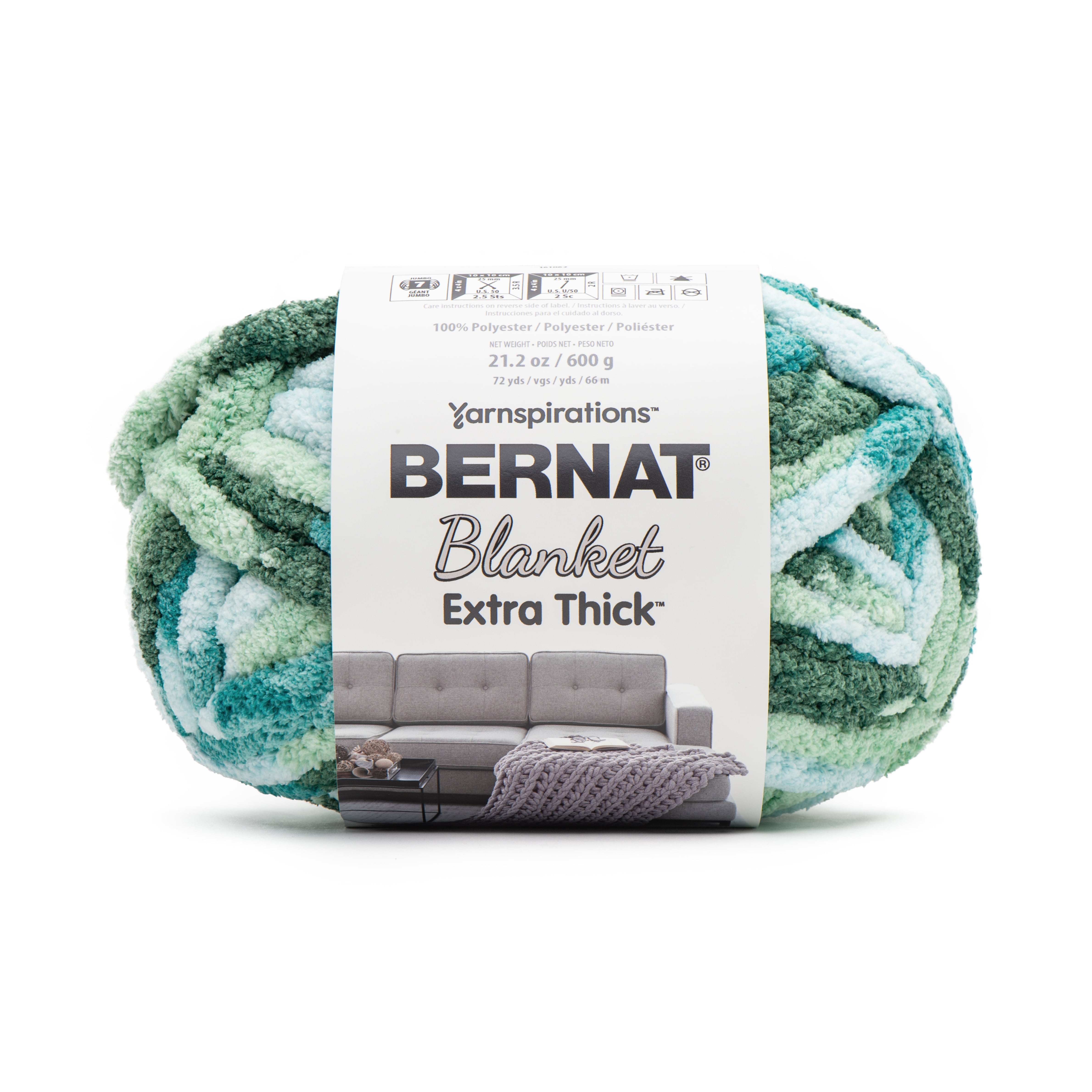 Bernat® Blanket Extra Thick™ 7 Jumbo Polyester Yarn, Teal Ivy 21.2oz