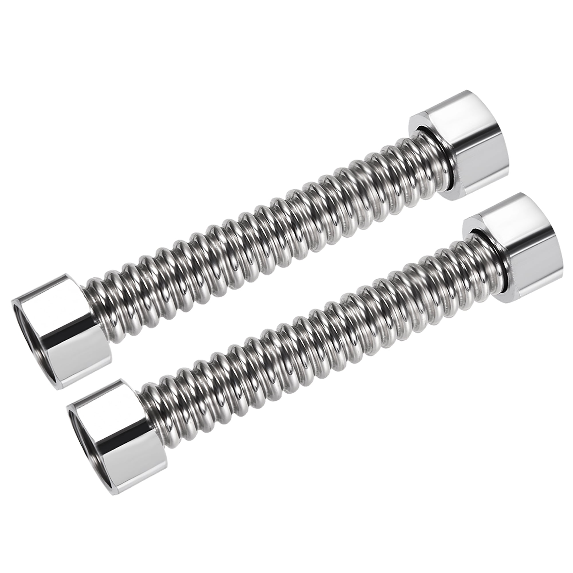 Uxcell 3.9inch Stainless Steel Corrugated Flexible Water Line G1/2