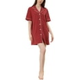 thumbnail image 2 of Unique Bargains Women's Summer Short Sleeves Button Down Sleepshirt, 2 of 5