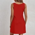 thumbnail image 5 of GXIPO Summer Dresses for Women Beach Boho Sleeveless Vintage Solid Flowy Pocket Tshirt Tank Sundresses Red 2XL, 5 of 9