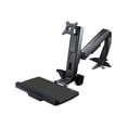 thumbnail image 1 of StarTech.com Sit Stand Monitor Arm, Desk Mount Adjustable Sit-Stand Workstation Arm for Single 34" VESA Mount Display, Ergonomic Articulating Standing Desk Converter with Keyboard Tray - Stand Up Office Desk (ARMSTSCP1) - Mounting kit (base plate, column, grommet plate, keyboard tray, washers, monitor arm, clamp bracket, base, base pad) - for monitor / keyboard - screen size: up to 24" - desktop - for P/N: LAPTOP-SIT-STAND, 1 of 3