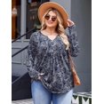 thumbnail image 3 of Zeagoo Womens Plus Size Long Sleeve Shirts Fall Tunic Top V-neck T-Shirt Button Up Dressy Casual Blouse, 3 of 6
