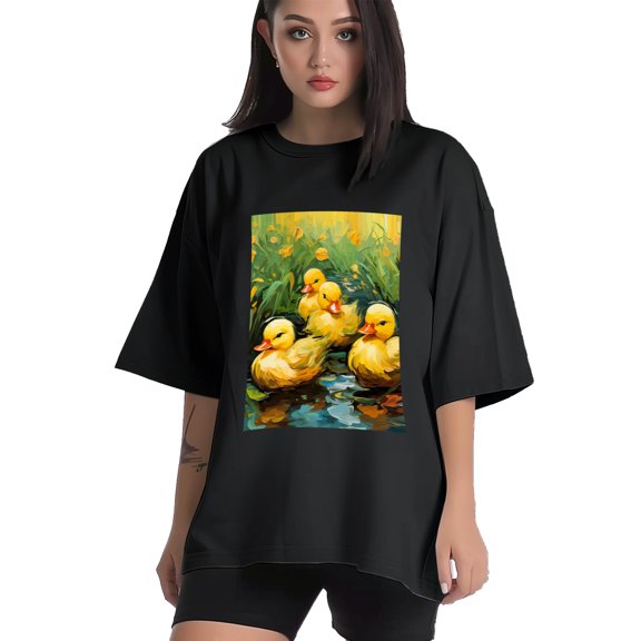 Plus Size Shirt for Women Black Tops for Women Short Sleeves Shirt for Women Duck T Shirt Crewneck Shirt for Women XS
