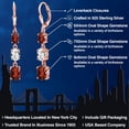 thumbnail image 2 of Gem Stone King 18K Rose Gold Plated Silver Red Garnet 3 Stone Dangle Earrings for Women (6.14 Cttw, Gemstone January Birthstone, Oval 8X6MM, 7X5MM and 6X4MM), 2 of 6