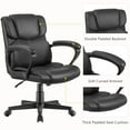 Furmax Mid Back Executive Swivel Chair, Ergonomic LeatherPadded Office