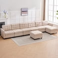 thumbnail image 1 of ZAFLY U/L Shaped Couch Set with Storage Ottoman, Modular Sectional Sofa for Living Room, Beige, 1 of 5