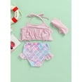 thumbnail image 5 of Baby Girl Swimsuit 6 12 18 24 Months Toddler Girl 2T 3T Bathing Suit 3Pcs Bikini Set Mermaid Beach Wear, 5 of 9
