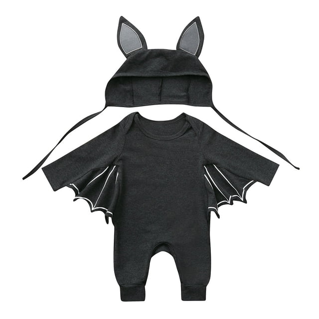 Ensemble d'Halloween pour Tout-Petits Garçons Filles Barboteuse Bébé Tenues Chapeau Robe de Fête Tenue de Jeu