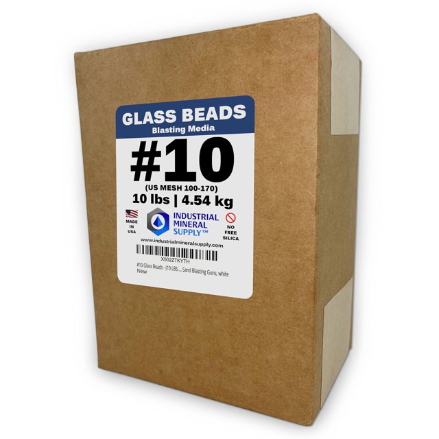 Medios abrasivos para granallado con perlas de vidrio #10, 4,54 kg, malla 100-170