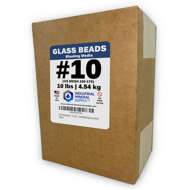 Medios abrasivos para granallado con perlas de vidrio #10, 4,54 kg, malla 100-170