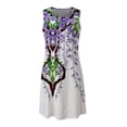 thumbnail image 4 of Vestido sin mangas con cuello redondo y estampado floral informal para mujer Conjunto de dos piezas de abrigo sólido Pompotops ghjkhdj1877, 4 of 6
