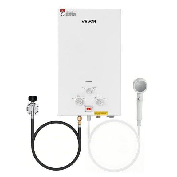 VEVOR Portable Propane Water Heater, 10L Tankless Outdoor Water Heater, 68000 BTU 2.64 GPM Instant Hot Water, with Accessory Set   Regulator for RV Camping Trips Cabins Barns