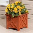 thumbnail image 2 of ZYPPPA Chippendale Planter Box, Terra Cotta – Plant Holder for Garden, Patio and Lawn – 14 ¾” sq. x 13 ¼ H Overall, 2 of 13