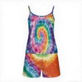 thumbnail image 4 of PNTUTB Women's Fashion Two-piece Tie Dye Print Spaghetti-strap Top and Shorts Comfortable Homewear Pajamas Set, 4 of 6