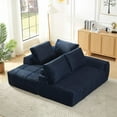 thumbnail image 5 of MAYEERTY Faux Fur L-Shape Oversized Sectional Sofa, Minimalist & Comfy Sleeper Couch for Living Room, 111×76" Blue, 5 of 8
