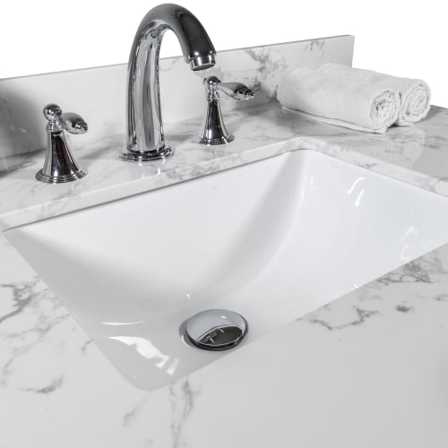 Montary 31inch Bathroom Vanity Top, 31 Inch White Marble Vanity Top