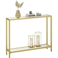 thumbnail image 5 of HOOBRO 39.4" Modern Gold Console Table Tempered Glass Sofa Table Hallway GD04XG01, 5 of 8