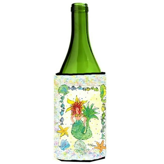 Red Headed Funky Mermaid Wine Bottle   Hugger